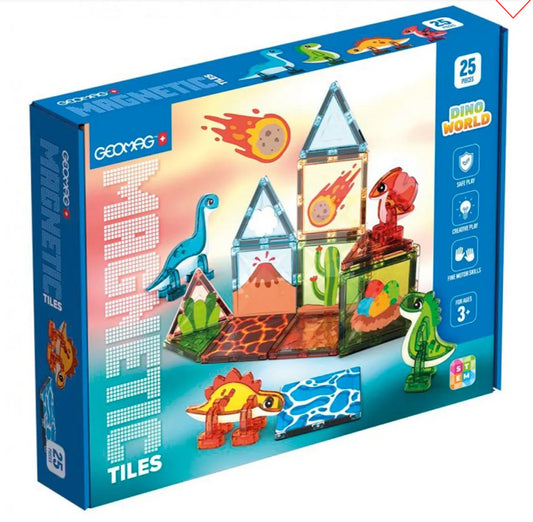 Geomag Magnetic Tiles Dino World 25 Piezas