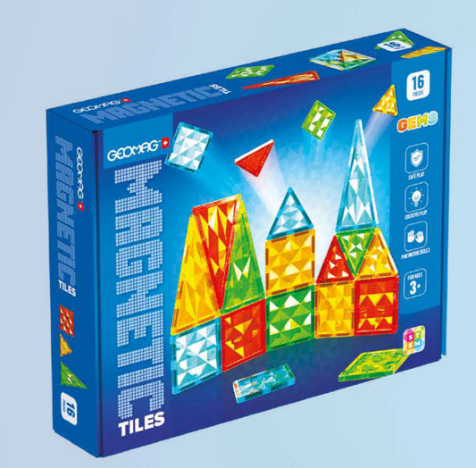 Geomag Magnetic Tiles Gems 16 Piezas