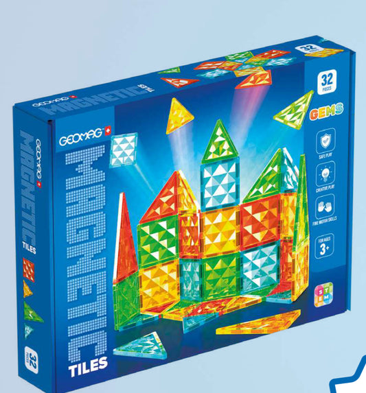 Geomag Magnetic Tiles Gems 32 Piezas